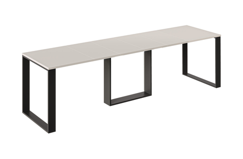 Ausziehbarer Esstisch Borys 130-290 x 80 cm für 4 6 8 10 12 Personen, Kaschmir, Kufengestell Schwarz, Bild 3