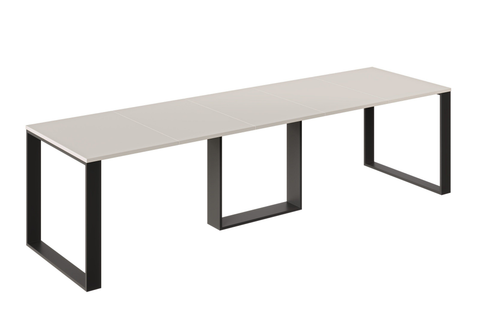 Ausziehbarer Esstisch Borys Bis 130-310 x 90 cm für 4 6 8 10 12 Personen, Kaschmir, Kufengestell Schwarz, Bild 3