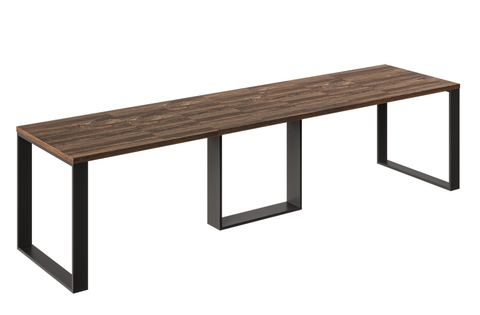 Ausziehbarer Esstisch Borys Max 130-330 x 85 cm für 4 6 8 10 12 14 Personen, Eiche Stirling, Kufengestell Schwarz, Bild 3