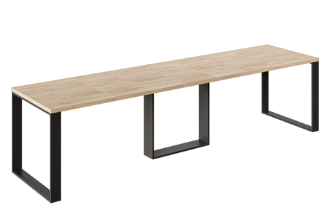 Ausziehbarer Esstisch Borys Max 130-330 x 85 cm für 4 6 8 10 12 14 Personen, Eiche Cremona, Kufengestell Schwarz, Bild 3