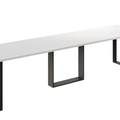 Ausziehbarer Esstisch Borys Max 130-330 x 85 cm für 4 6 8 10 12 14 Personen, Weiß Hochglanz, Kufengestell Schwarz, Bild 3