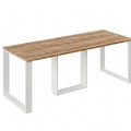Ausziehbarer Esstisch Borys 130-210 x 80 cm für 4 6 8 Personen, Eiche Craft Gold, Kufengestell Weiß matt, Bild 3