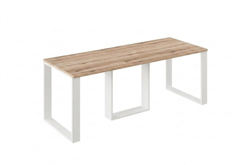 Ausziehbarer Esstisch Borys 130-210 x 80 cm für 4 6 8 Personen, Eiche Evoke, Kufengestell Weiß matt, Bild 3