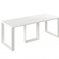 Ausziehbarer Esstisch Borys 130-210 x 80 cm für 4 6 8 Personen, Weiß Hochglanz, Kufengestell Weiß matt, Bild 3