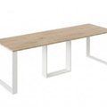 Ausziehbarer Esstisch Borys Max 130-250 x 85 cm für 4 6 8 10 Personen, Eiche Cremona, Kufengestell Weiß matt, Bild 3