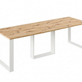 Ausziehbarer Esstisch Borys Max 130-250 x 85 cm für 4 6 8 10 Personen, Eiche Artisan, Kufengestell Weiß matt, Bild 3
