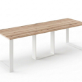 Ausziehbarer Esstisch Borys Max 130-250 x 85 cm für 4 6 8 10 Personen, Eiche Evoke, Kufengestell Weiß matt, Bild 3
