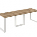 Ausziehbarer Esstisch Borys 130-250 x 80 cm für 4 6 8 10 Personen, Eiche Wotan, Kufengestell Weiß matt, Bild 3