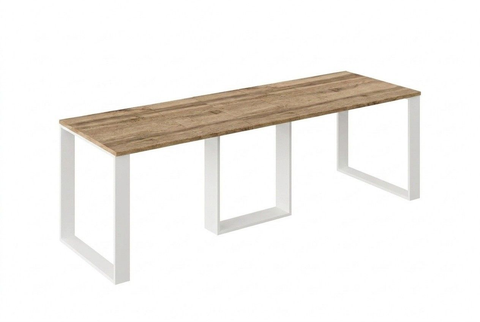 Ausziehbarer Esstisch Borys Max 130-250 x 85 cm für 4 6 8 10 Personen, Eiche Wotan, Kufengestell Weiß matt, Bild 3