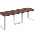 Ausziehbarer Esstisch Borys Max 130-250 x 85 cm für 4 6 8 10 Personen, Eiche Stirling, Kufengestell Weiß matt, Bild 3