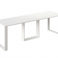 Ausziehbarer Esstisch Borys Max 130-250 x 85 cm für 4 6 8 10 Personen, Weiß Hochglanz, Kufengestell Weiß matt, Bild 3