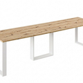 Ausziehbarer Esstisch Borys 130-290 x 80 cm für 4 6 8 10 12 Personen, Eiche Artisan, Kufengestell Weiß matt, Bild 3
