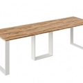 Ausziehbarer Esstisch Borys 130-290 x 80 cm für 4 6 8 10 12 Personen, Eiche Craft Gold, Kufengestell Weiß matt, Bild 3