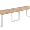 Ausziehbarer Esstisch Borys 130-290 x 80 cm für 4 6 8 10 12 Personen, Eiche Evoke, Kufengestell Weiß matt, Bild 3
