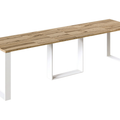 Ausziehbarer Esstisch Borys 130-290 x 80 cm für 4 6 8 10 12 Personen, Eiche Wotan, Kufengestell Weiß matt, Bild 3