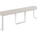 Ausziehbarer Esstisch Borys 130-290 x 80 cm für 4 6 8 10 12 Personen, Kaschmir, Kufengestell Weiß matt, Bild 3