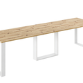 Ausziehbarer Esstisch Borys Bis 130-310 x 90 cm für 4 6 8 10 12 Personen, Eiche Artisan, Kufengestell Weiß matt, Bild 3