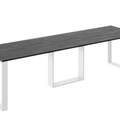 Ausziehbarer Esstisch Borys Bis 130-310 x 90 cm für 4 6 8 10 12 Personen, Beton Dunkel, Kufengestell Weiß matt, Bild 3