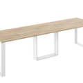Ausziehbarer Esstisch Borys Bis 130-310 x 90 cm für 4 6 8 10 12 Personen, Eiche Cremona, Kufengestell Weiß matt, Bild 3