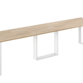 Ausziehbarer Esstisch Borys 130-330 x 80 cm für 4 6 8 10 12 14 Personen, Eiche Cremona, Kufengestell Weiß matt, Bild 3