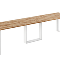 Ausziehbarer Esstisch Borys 130-330 x 80 cm für 4 6 8 10 12 14 Personen, Eiche Craft Gold, Kufengestell Weiß matt, Bild 3