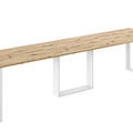 Ausziehbarer Esstisch Borys Max 130-330 x 85 cm für 4 6 8 10 12 14 Personen, Eiche Artisan, Kufengestell Weiß matt, Bild 3