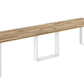 Ausziehbarer Esstisch Borys Max 130-330 x 85 cm für 4 6 8 10 12 14 Personen, Eiche Wotan, Kufengestell Weiß matt, Bild 3