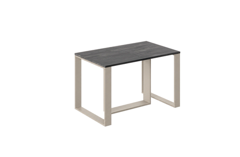 Ausziehbarer Esstisch Borys Bis 130-310 x 90 cm für 4 6 8 10 12 Personen, Beton Dunkel, Kufengestell Kaschmir matt, Bild 4