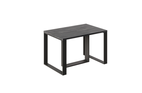 Ausziehbarer Esstisch Borys Max 130-330 x 85 cm für 4 6 8 10 12 14 Personen, Beton Dunkel, Kufengestell Schwarz, Bild 4
