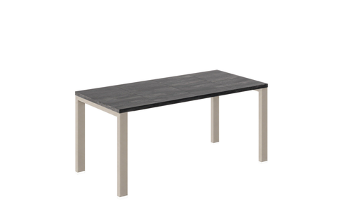 Ausziehbarer Esstisch Garant 80-170 x 80 cm für 2 4 6 Personen, Beton Dunkel, Metallgestell Kaschmir matt, Bild 3