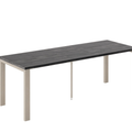Ausziehbarer Esstisch Garant 80-215 x 80 cm für 2 4 6 8 Personen, Beton Dunkel, Metallgestell Kaschmir matt, Bild 3