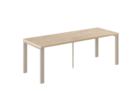 Ausziehbarer Esstisch Garant 80-215 x 80 cm für 2 4 6 8 Personen, Eiche Cremona, Metallgestell Kaschmir matt, Bild 3