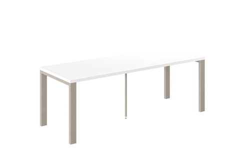 Ausziehbarer Esstisch Garant 80-215 x 80 cm für 2 4 6 8 Personen, Weiß Hochglanz, Metallgestell Kaschmir matt, Bild 3