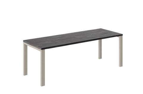 Ausziehbarer Esstisch Garant 130-220 x 80 cm für 4 6 8 Personen, Beton Dunkel, Metallgestell Kaschmir matt, Bild 3