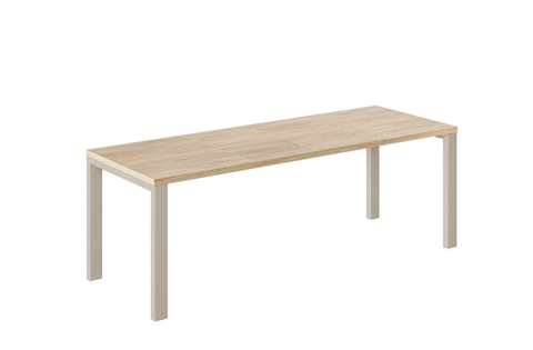 Ausziehbarer Esstisch Garant 130-220 x 80 cm für 4 6 8 Personen, Eiche Cremona, Metallgestell Kaschmir matt, Bild 3