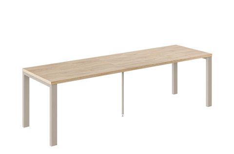 Ausziehbarer Esstisch Garant 130-265 x 80 cm für 4 6 8 10 Personen, Eiche Cremona, Metallgestell Kaschmir matt, Bild 3