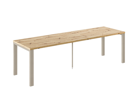 Ausziehbarer Esstisch Garant 130-265 x 80 cm für 4 6 8 10 Personen, Eiche Artisan, Metallgestell Kaschmir matt, Bild 3