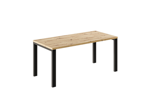 Ausziehbarer Esstisch Garant 80-170 x 80 cm für 2 4 6 Personen, Eiche Artisan, Metallgestell Schwarz, Bild 3