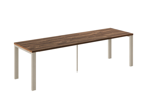 Ausziehbarer Esstisch Garant 130-265 x 80 cm für 4 6 8 10 Personen, Eiche Stirling, Metallgestell Kaschmir matt, Bild 3