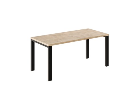 Ausziehbarer Esstisch Garant 80-170 x 80 cm für 2 4 6 Personen, Eiche Cremona, Metallgestell Schwarz, Bild 3