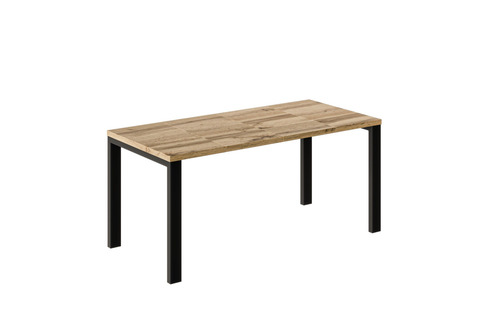 Ausziehbarer Esstisch Garant 80-170 x 80 cm für 2 4 6 Personen, Eiche Wotan, Metallgestell Schwarz, Bild 3