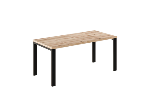 Ausziehbarer Esstisch Garant 80-170 x 80 cm für 2 4 6 Personen, Eiche Evoke, Metallgestell Schwarz, Bild 3