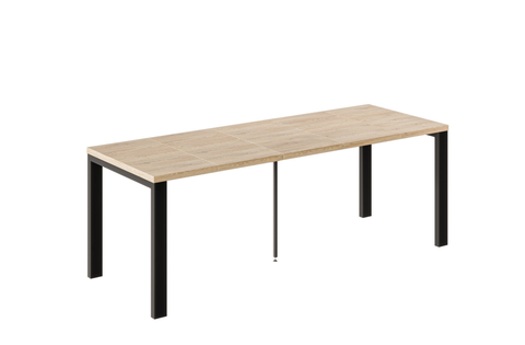Ausziehbarer Esstisch Garant 80-215 x 80 cm für 2 4 6 8 Personen, Eiche Cremona, Metallgestell Schwarz, Bild 3