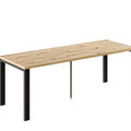 Ausziehbarer Esstisch Garant 80-215 x 80 cm für 2 4 6 8 Personen, Eiche Artisan, Metallgestell Schwarz, Bild 3