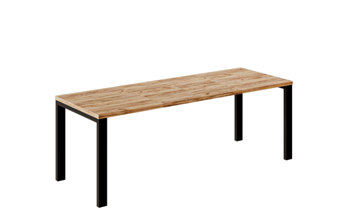 Ausziehbarer Esstisch Garant 130-220 x 80 cm für 4 6 8 Personen, Eiche Craft Gold, Metallgestell Schwarz, Bild 3