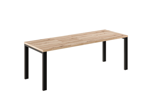 Ausziehbarer Esstisch Garant 130-220 x 80 cm für 4 6 8 Personen, Eiche Evoke, Metallgestell Schwarz, Bild 3