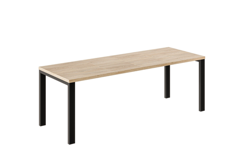 Ausziehbarer Esstisch Garant 130-220 x 80 cm für 4 6 8 Personen, Eiche Cremona, Metallgestell Schwarz, Bild 3