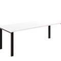 Ausziehbarer Esstisch Garant 130-220 x 80 cm für 4 6 8 Personen, Weiß Hochglanz, Metallgestell Schwarz, Bild 3
