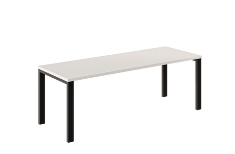 Ausziehbarer Esstisch Garant 130-220 x 80 cm für 4 6 8 Personen, Kaschmir, Metallgestell Schwarz, Bild 3