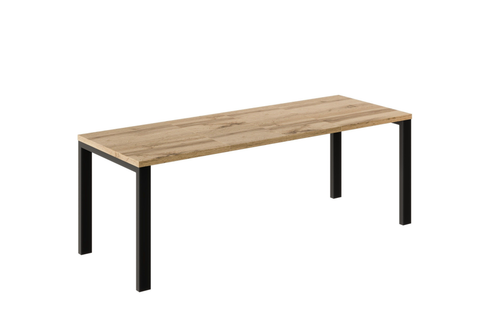Ausziehbarer Esstisch Garant 130-220 x 80 cm für 4 6 8 Personen, Eiche Wotan, Metallgestell Schwarz, Bild 3